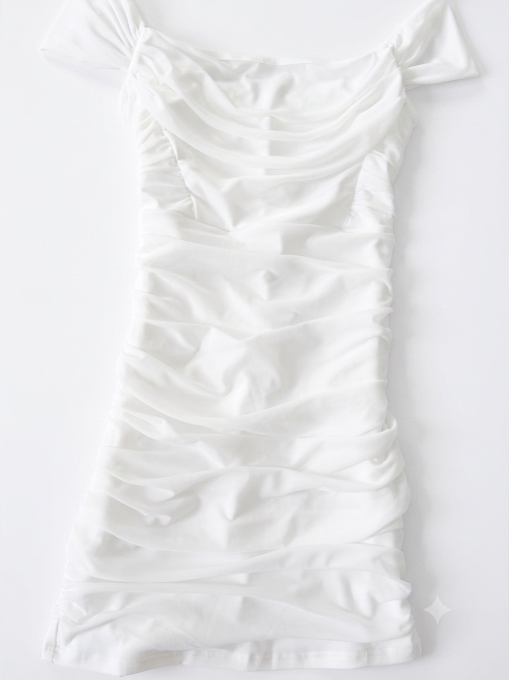 Elegant Off-Shoulder White Mini Dress - Picture 4 of 4